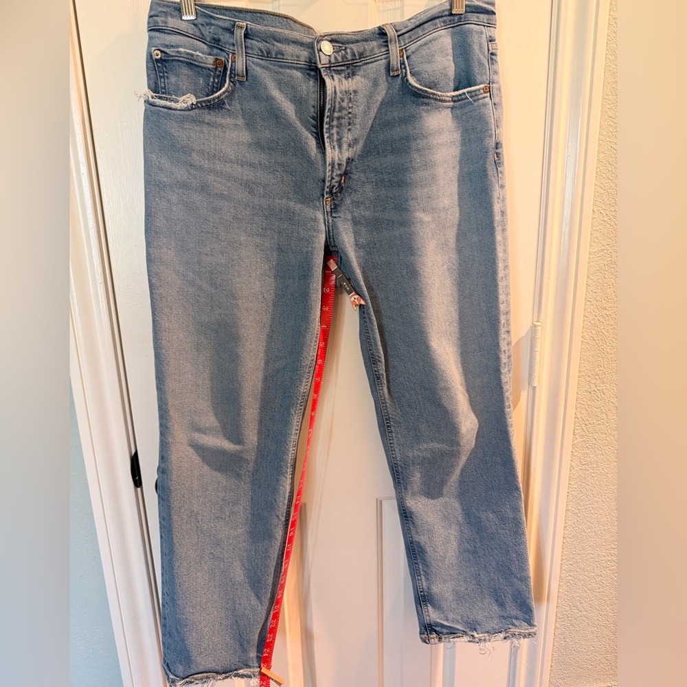 Agolde Cropped Denim with Contrast Stitching